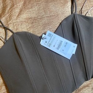 BRAND NEW ZARA OLIVE CROP TOP
